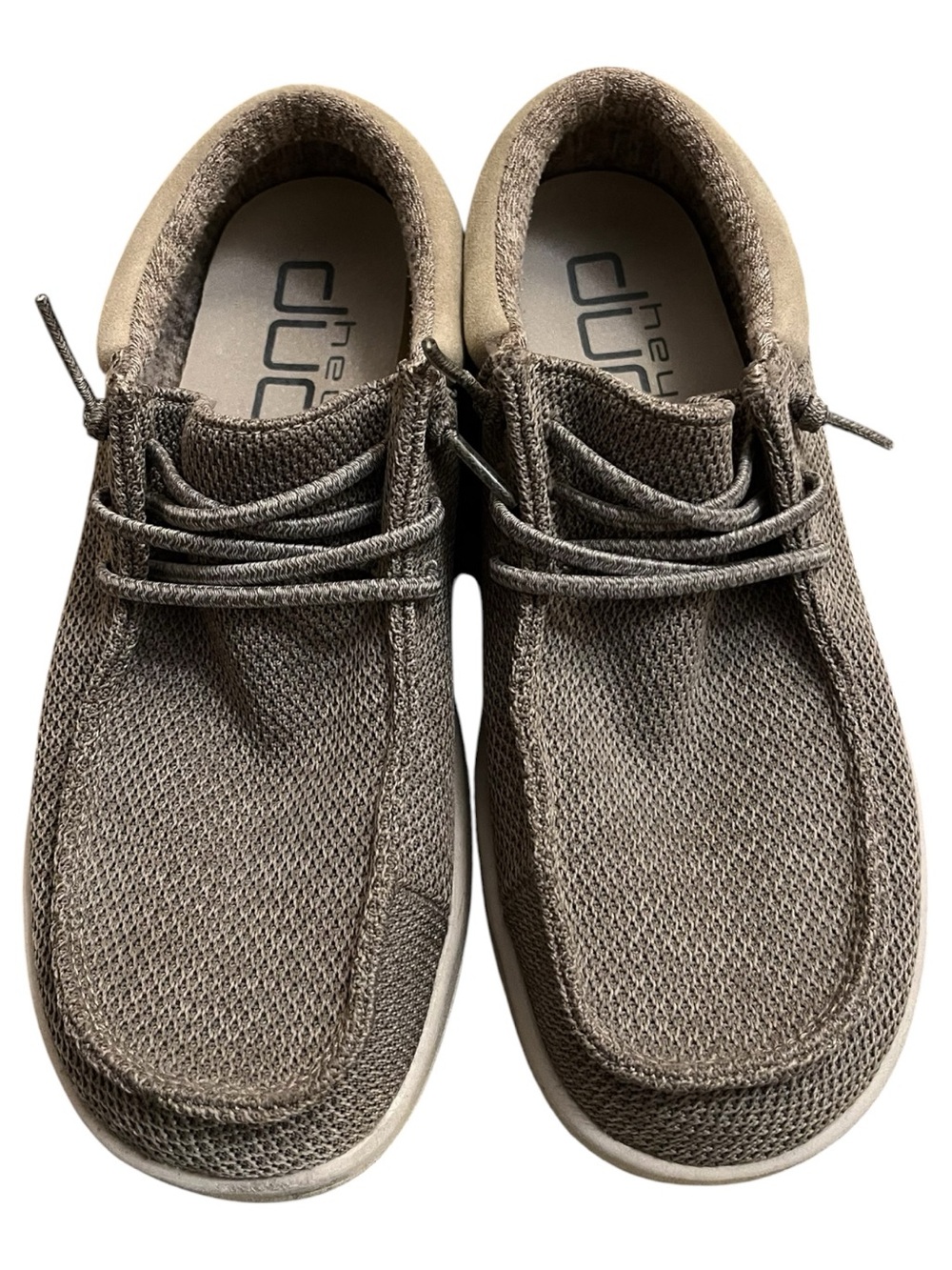 Hey Dude Taupe Knit Slip-On Loafers